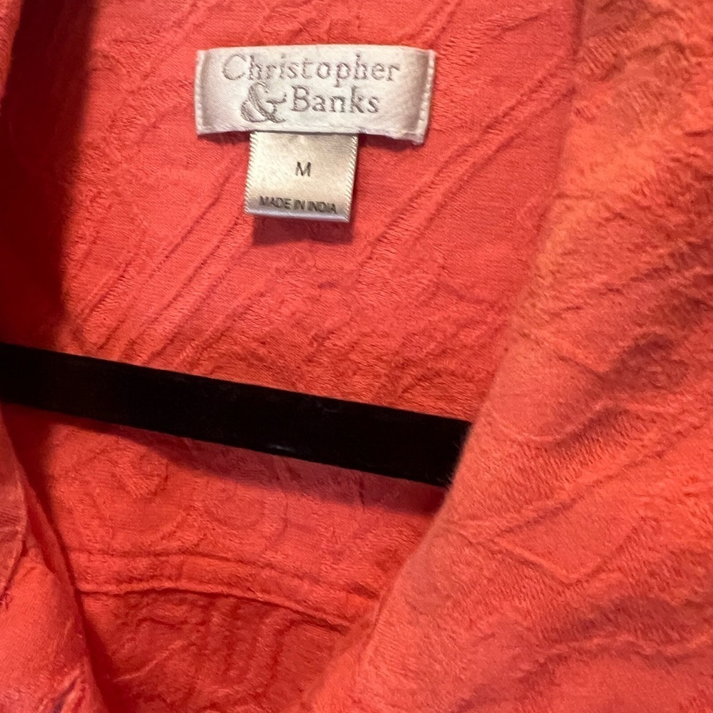 Christopher & Banks Orange Jean Jacket with Relaxed Fit - Picture 4 of 8